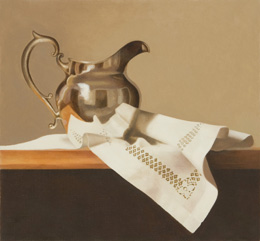 fine art paintings for sale: still life oil painting  - silver pitcher  by Leah Kristin Dahlgren