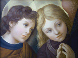 renaissance paintings - two angels after lippi