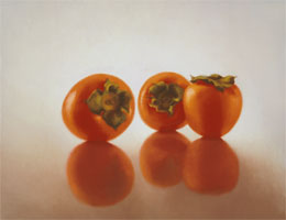 fine art prints for sale: still life print \"Persimmons\" by Leah Kristin Dahlgren